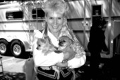 Barbara Simmons with Pebbles and Bam Bam from her circus animal act - White Springs, Florida