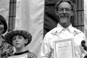 Florida Secretary of State Sandra B. Mortham with first place winners Jan Malinowski and Elan Lou Chalford (R) at the Florida Folk Festival- White Springs, Florida