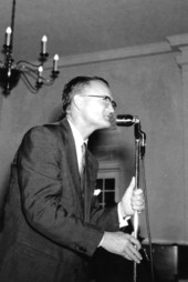 Congressman D.R. "Billy" Matthews speaking at the 1956 Folk Festival- White Springs, Florida
