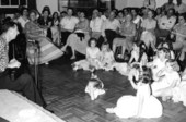 Crowd watching as Archie Lee plays the dulcimer- White Springs, Florida