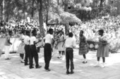 Members of Carver School playing a game called "zoodio zoodio"- White Springs, Florida