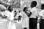Members of Carver School playing a game called "zoodio zoodio"- White Springs, Florida
