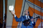 Bill Monroe performing at the Florida Folk Festival - White Springs, Florida .