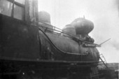 Wood-burning steam locomotive #22 in shop for new flues - Jerome, Florida