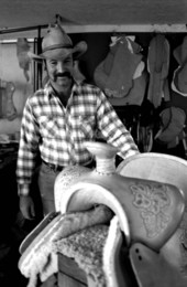 Mike Wilder in his saddle shop- Kenansville, Florida