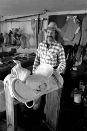 Mike Wilder in his saddle shop- Kenansville, Florida