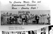 Photograph of a promotional advertisement featuring performers for the 1954 Suwannee River Jamboree