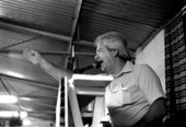 Auctioneer "Colonel" Bill Myers at work at Pioneer Auction Gallery - Jacksonville, Florida.