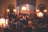 Inside the Epiphany Ukrainian Catholic Church during services - Saint Petersburg, Florida.