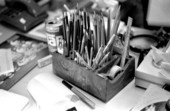 Tools used by Marie Marulonda to make parchment cards - Miami, Florida.