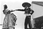 Mexican hat dance being performed at Historical Museum of Southern Florida during Traditions Festival - Miami, Florida.