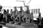 Sculptures by Jose Orta at Historical Museum of Southern Florida during Traditions Festival - Miami, Florida.
