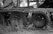 Tracks on the wheels of a hunter's swamp buggy - Homestead, Florida