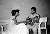Members of the Jamaican Folk Review playing music at the Florida International University - North Miami Beach, Florida.