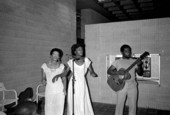 Members of the Jamaican Folk Review playing music at the Florida International University - North Miami Beach, Florida