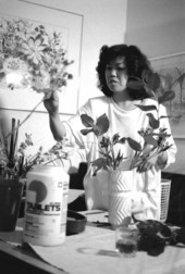 Kathy Levanthal making an Ikebana floral arrangement- Lake Park, Florida.