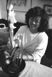 Kathy Levanthal making an Ikebana floral arrangement- Lake Park, Florida.