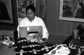 Miccosukee Indian Minnie Bert making Seminole/Miccosukee patchwork - Miccosukee Reservation, Florida