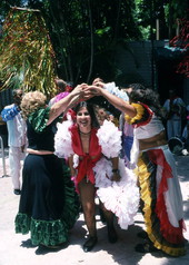 Irene Fernandez (center) leading Cayo Hueso Comparsa Dancers - Key West, Florida.