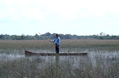 Glen Simmons navigating his way through the "River of Grass" on his glades skiff- Florida City, Florida.