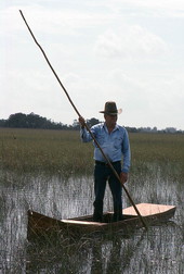Glen Simmons navigating his way through the "River of Grass" on his glades skiff- Florida City, Florida.