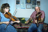 Apprentice Trenda Slaughter and Willie David Jones playing oldtime fiddle music - Old Town, Florida