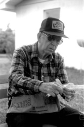 Max Dooley making a cast net - Lakeland, Florida.