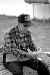 Max Dooley making a cast net - Lakeland, Florida.