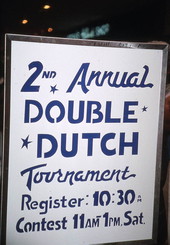 Sign for a double dutch tournament - North Palm Beach, Florida.