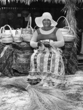 Woman weaving baskets - Florida.