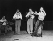 Hawaiian dance by Verena Fogel and music by Wally Lonos Hawaiian String Band at the 1955 Florida Folk Festival - White Springs, Florida