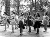 Sixth graders from Forest Hills School in Jacksonville performing Hawaiian dance at the Florida Folk Festival - White Springs, Florida