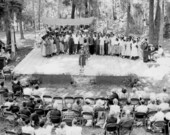 New Stanton High School group singing at the 1957 Florida Folk Festival - White Springs, Florida
