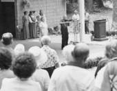 Fiddler Zeke Stephens of Panama City performing at the 1976 Florida Folk Festival - White Springs, Florida.