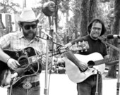 Rick Norcross, left, and friend performing at the 1974 Florida Folk Festival - White Springs, Florida