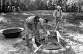 Construction of a cane furnace at the Stephen Foster State Folk Culture Center - White Springs, Florida.