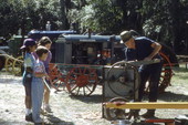 Lee Erixton demonstrating corn shelling - White Springs, Florida