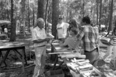 Charlie Lewis demonstrating wood carving at the 1988 Florida Folk Festival - White Springs, Florida