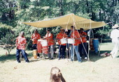 Key West Island Junkanoos playing calypso music at the 1991 Florida Folk Festival - White Springs, Florida