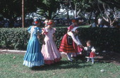 Flamenco dancers and children at Spanish fiesta - Miami Beach, Florida.
