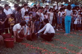 Tomato picking race at Mexican Independence Day celebration - Florida City, Florida.