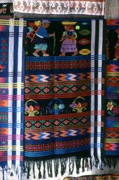 Example of Guatemalan tejada (weaving) used as wall hanging - Miami, Florida.