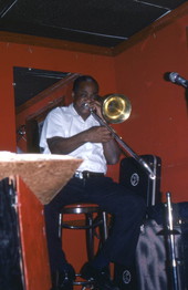 Ernie Ambrister, of W. C. Baker and the Co-ops, performing - Miami, Florida.
