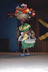 Poet and dancer Lucille Ranger-Brown performing at the Jamaican Cultural Extravaganza on Jamaican Independence Day - Miami, Florida.