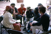 Lucille Ranger-Brown, left, leading a Jamaican storytelling workshop at the Traditions Festival - Miami, Florida.