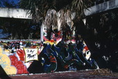 Graffiti in the abandoned Bethlehem Baptist Church building - Sarasota, Florida.