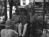 Emilio Hernandez and member of Los Fronterizos pose for photographer Brent Tozzer- Immokalee, Florida