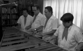 Close up of Marimba Mayalandia performing music at the Rivera residence - Orlando, Florida.