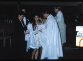 Members of the Quinceanera with the priest - Apopka, Florida