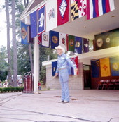 J.P. "Curly" Dekle of Jacksonville cracking his whip- White Springs, Florida.